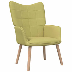 Maison Chic Chaise de relaxation | Fauteuil relax avec tabouret Vert Tissu -GKD63440