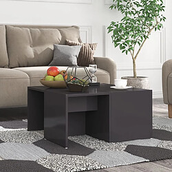 vidaXL Tables basses 4 pcs gris brillant 33x33x33 cm bois d'ingénierie 