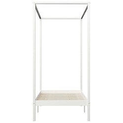 Acheter Maison Chic Lit adulte - Cadre de lit à baldaquin,Structure du lit Contemporain Blanc Bois de pin massif 100 x 200 cm -MN84709