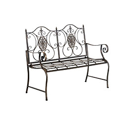 Decoshop26 Banc de jardin balcon terrasse style rustique largeur 116 cm en métal bronze 10_0002929