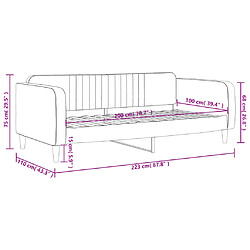 vidaXL Lit de repos sans matelas bleu 100x200 cm velours pas cher