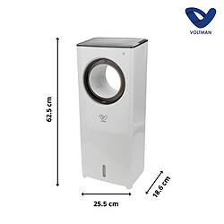 Rafraîchisseur d'air 4en1 humidificateur et purificateur - 80W - blanc - réservoir 2L - Voltman