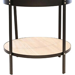 Avis The Home Deco Factory Table d'appoint en métal et bois horloge 50 cm.