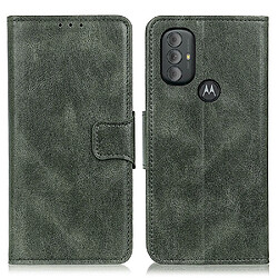 Etui en PU texture cheval fou, fermoir magnétique vert noirâtre pour votre Motorola Moto G Power (2022)