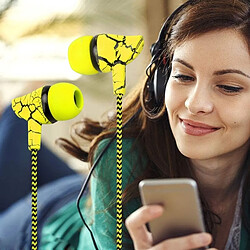 Wewoo Ecouteurs 3.5mm Jack Crack Filaire Casque Super Bass Sound Headphone avec une oreillette micro pour téléphone mobile Samsung Xiaomi MP3 4 (JAUNE)