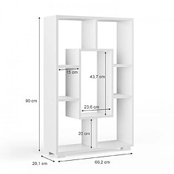 Mpc Étagère En Blanc 7 Compartiments 60,2 X 90 X 20,1 Cm (lxhxp)