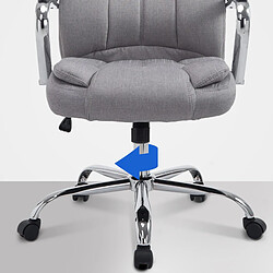 Acheter Decoshop26 Fauteuil de bureau sur roulettes largeur d'assise XXL en tissu gris et métal chromé 10_0002419