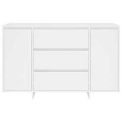 Maison Chic Buffet commode,console avec 3 tiroirs pour rangement Blanc 120x41x75 cm Aggloméré -MN34401 pas cher