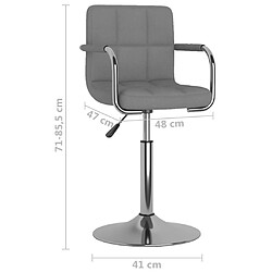 Avis vidaXL Tabouret de bar Gris clair Tissu