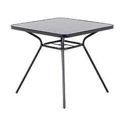 Beliani Table de jardin 80 x 80 cm Verre Noir LIVO