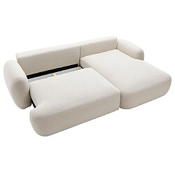 Bestmobilier Berenice - canapé d'angle droit 4 places convertible avec coffre en tissu bouclette