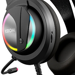 Casque audio gamer Krom Kappa, haut-parleurs 50mm, RGB, micro souple et bandeau doux et confortable pas cher