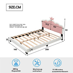 Acheter ComfortXL Lit Rembourré Pour Enfants 140*200 Cm Avec Sommier À Lattes Et Dossier