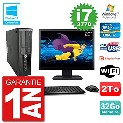 PC HP Z220 SFF Ecran 22" Core i7-3770 RAM 32Go Disque 2To Graveur DVD Wifi W7 · Occasion 