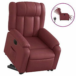 Maison Chic Fauteuil Relax pour salon, Fauteuil inclinable électrique rouge bordeaux similicuir -GKD19597