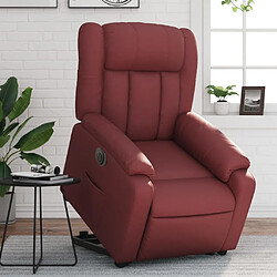 Maison Chic Fauteuil Relax pour salon, Fauteuil inclinable électrique rouge bordeaux similicuir -GKD19597