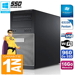 PC Tour DELL 9020 Intel G3220 Ram 16Go Disque 960 Go SSD Graveur DVD Wifi W7 - Occasion