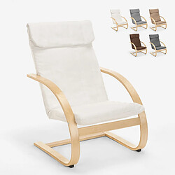 Ahd Amazing Home Design Fauteuil de salon et de bureau ergonomique en bois design nordique Aarhus, Couleur: Blanc 