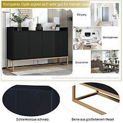 Sweiko Buffet moderne de style minimaliste Armoire buffet 4 portes sans poignées pour salle à manger, salon, cuisine (noir) pas cher