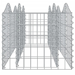 Acheter Maison Chic Jardinière,Lit surélevé - Bac à fleurs - pot de fleur à gabions arqué 200x50x50 cm Fer galvanisé -GKD52308