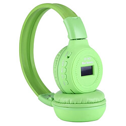 Wewoo Lecteur MP3 vert pour Carte TF & Voyant LED & Fonction FM Casque Pliant Stéréo HiFi Sans Fil avec Écran LCD et Fente