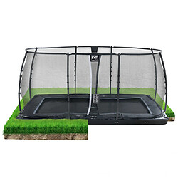 EXIT Dynamic trampoline enterré au niveau du sol 275x458cm avec filet de sécurité - noir 