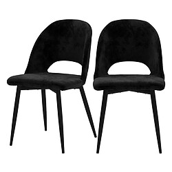 Rendez Vous Deco Chaise Pénélope en velours noir (lot de 2) 