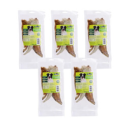 Dehner Chien Snack, Lapin avec Fourrure, 5 x 100 g (500 g) 