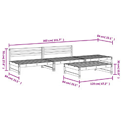 vidaXL Salon de jardin 4 pcs bois de pin imprégné pas cher