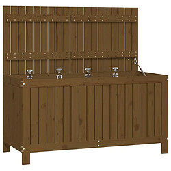 Helloshop26 Coffre boîte meuble de jardin rangement 121 x 55 x 64 cm bois pin marron miel 02_0013103