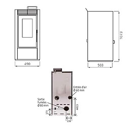 Interstoves Pack Poêle à granules MARINA 14 Etanche + Kit Conduit Ventouse (sortie façade) - Blanc pas cher