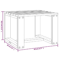 vidaXL Table d'appoint de jardin 40x38x28,5 cm bois massif de pin pas cher