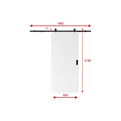 Acheter Vente-Unique Porte coulissante avec système en applique - H205 x L93 cm - MDF + PVC Blanc - VARIN II