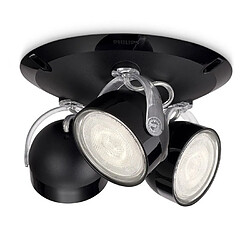 Philips Plafonnier rond 3 spots LED orientables diamètre 19.5cm Dyna - Noir