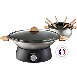 Set wok et fondue électrique 900w 8 fourchettes - 349019 - LAGRANGE