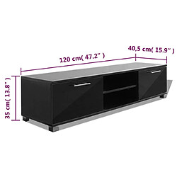 Maison Chic Meuble TV scandinave - Banc TV pour salon Noir brillant 120x40,5x35 cm -MN91770 pas cher