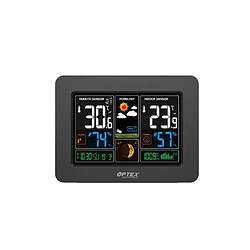 Avis Optex STATION METEO INT/EXT DECO BOIS et Noire Horloge PRESSION ATMO-hygromètre + Sonde EXT Digitale