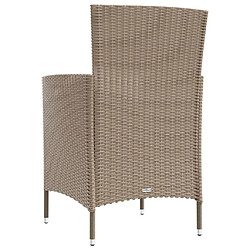 Maison Chic Lot de 4 Chaises de jardin,Fauteuil d'extérieur avec coussins Résine tressée Beige -MN22535 pas cher