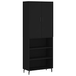 vidaXL Buffet haut Noir 69,5x34x180 cm Bois d'ingénierie