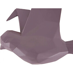 Pt' Oiseau fixation murale en résine violet mat origami Grand modèle.