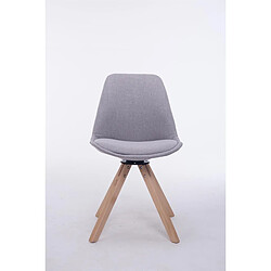 Decoshop26 Chaise de salle à manger x1 chaise visiteur assise pivotant à 360° en tissu gris piètement en bois carré clair 10_0003476