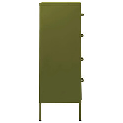 Avis vidaXL Commode Vert olive 80x35x101,5 cm Acier