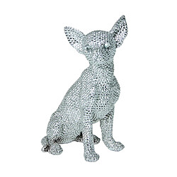 Figurine Décorative Alexandra House Living Argenté Plastique Chien 15 x 18 x 27 cm 