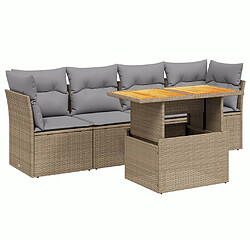 vidaXL Salon de jardin avec coussins 5 pcs beige résine tressée