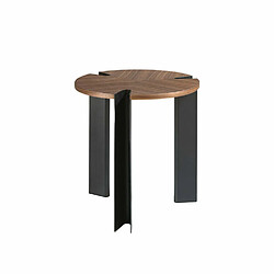 Angel Cerda Table d'angle en noyer et acier noir