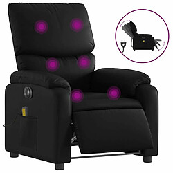 Maison Chic Fauteuil Relax pour salon, Fauteuil de massage inclinable électrique noir similicuir -GKD61482