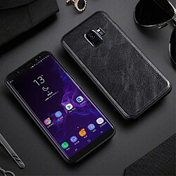 Etui en PU style vintage noir pour votre Samsung Galaxy S9 SM-G960 