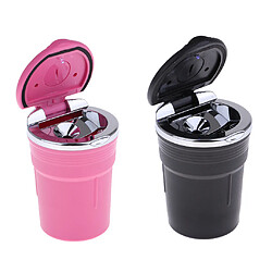 2pcs Cylindre En Plastique Cendrier Placer Dans Le Bureau Intérieur De Voiture, Rose Et Noir Cendrier de voiture