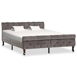 vidaXL Cadre de lit sans matelas gris velours 140x200 cm