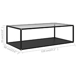 Acheter vidaXL Table basse Transparent et noir 120x60x35 cm Verre trempé